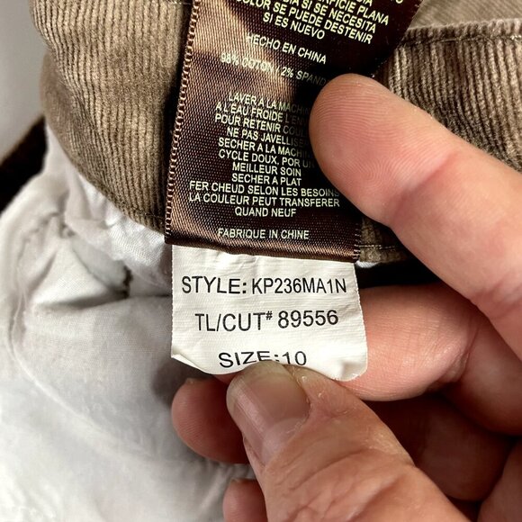 KUT from the Kloth Mia Toothpick Skinny Jeans Women's Size 10 Brown Corduroy Mid - Picture 10 of 10